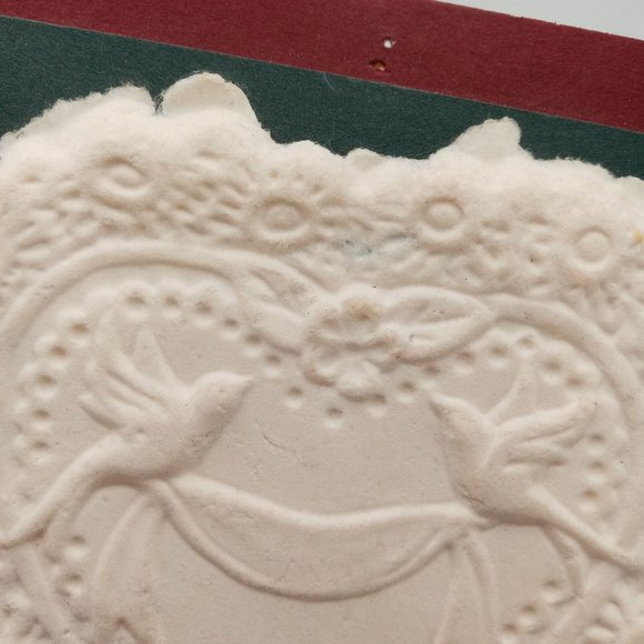 Heart And Birds Paper Cast Art Embossed Pressed Handmade Decor 1980s - Picture 3 of 6